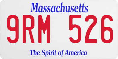 MA license plate 9RM526