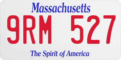 MA license plate 9RM527