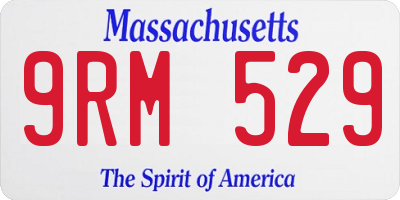 MA license plate 9RM529