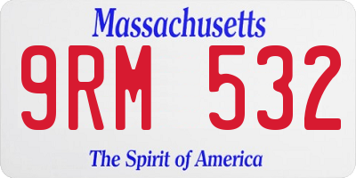 MA license plate 9RM532