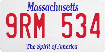 MA license plate 9RM534