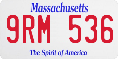 MA license plate 9RM536