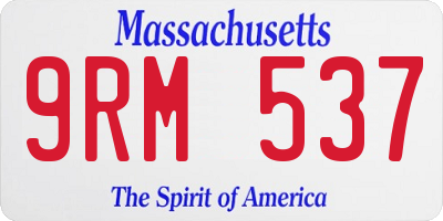 MA license plate 9RM537