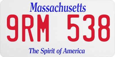MA license plate 9RM538