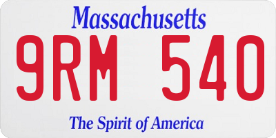 MA license plate 9RM540