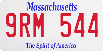 MA license plate 9RM544