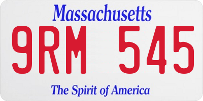 MA license plate 9RM545