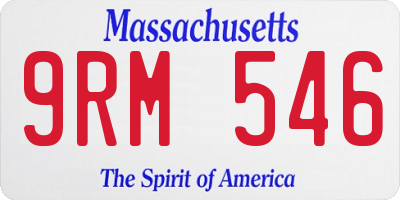 MA license plate 9RM546