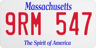 MA license plate 9RM547