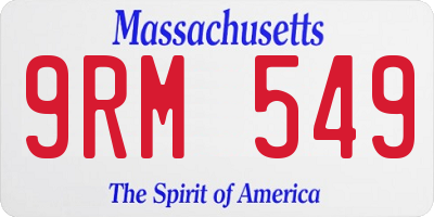 MA license plate 9RM549