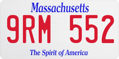 MA license plate 9RM552