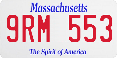 MA license plate 9RM553