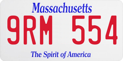 MA license plate 9RM554