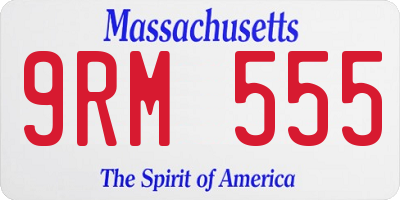 MA license plate 9RM555