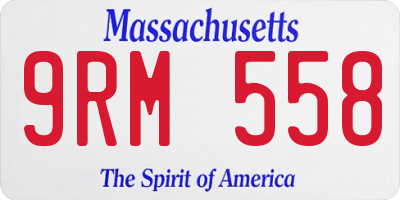 MA license plate 9RM558