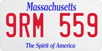 MA license plate 9RM559