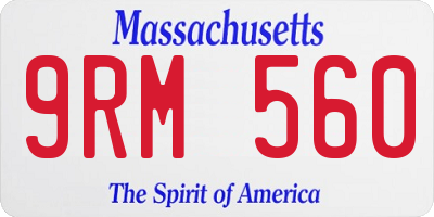 MA license plate 9RM560