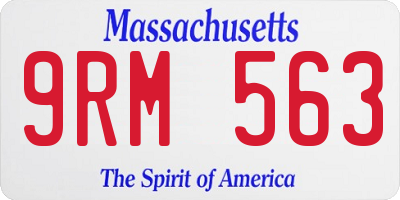 MA license plate 9RM563