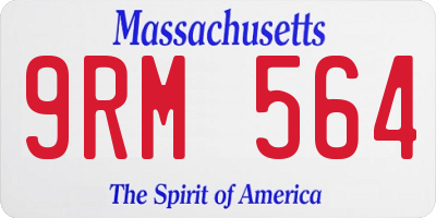 MA license plate 9RM564