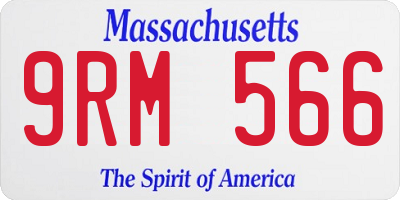 MA license plate 9RM566