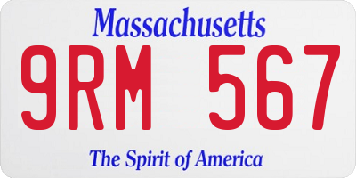MA license plate 9RM567