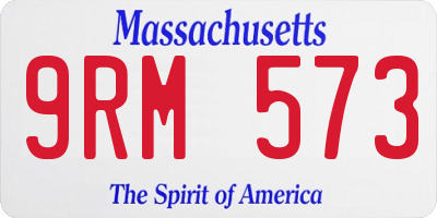 MA license plate 9RM573