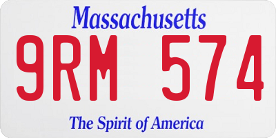 MA license plate 9RM574