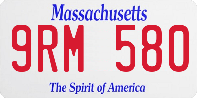 MA license plate 9RM580