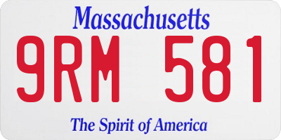 MA license plate 9RM581