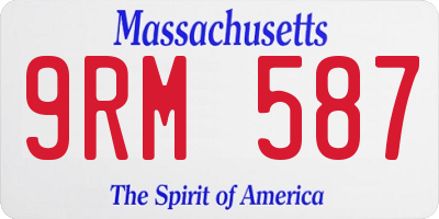 MA license plate 9RM587