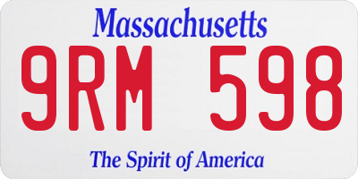 MA license plate 9RM598