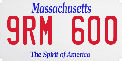 MA license plate 9RM600