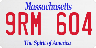 MA license plate 9RM604