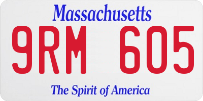 MA license plate 9RM605