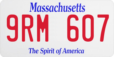 MA license plate 9RM607