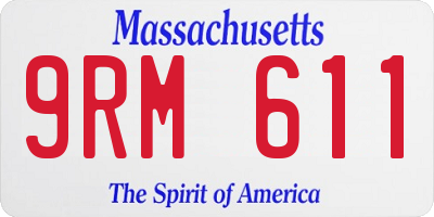 MA license plate 9RM611