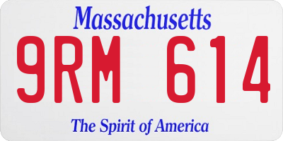 MA license plate 9RM614