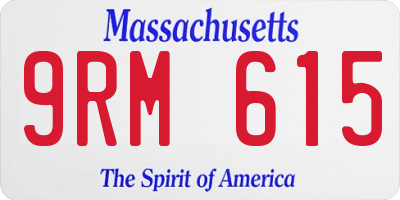 MA license plate 9RM615