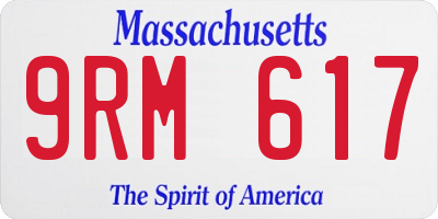 MA license plate 9RM617