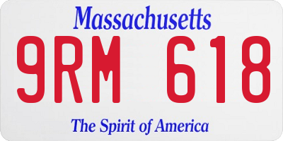 MA license plate 9RM618