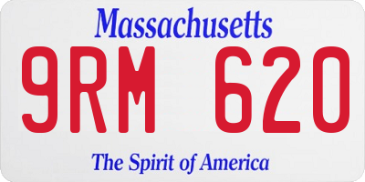 MA license plate 9RM620