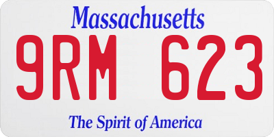 MA license plate 9RM623