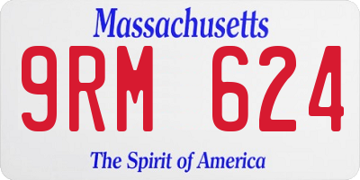 MA license plate 9RM624