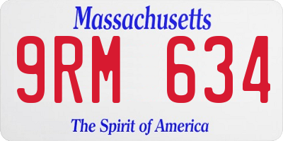 MA license plate 9RM634