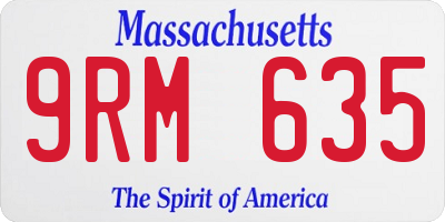 MA license plate 9RM635