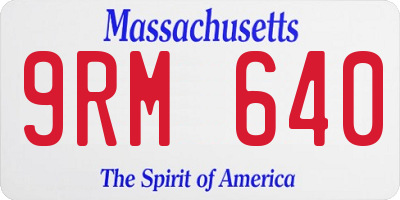 MA license plate 9RM640