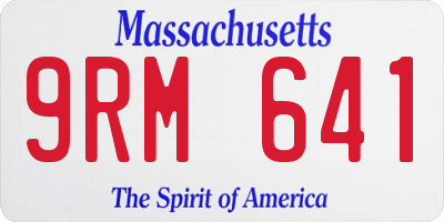 MA license plate 9RM641