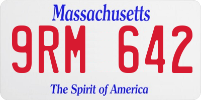 MA license plate 9RM642