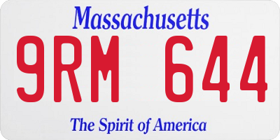 MA license plate 9RM644