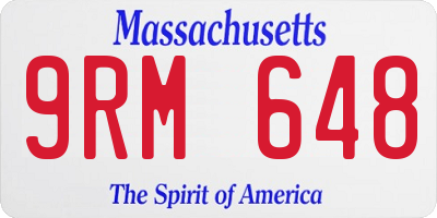 MA license plate 9RM648